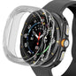 Clear Habicare protective case for Samsung Galaxy Watch Ultra 47mm, showcasing the watch with a transparent cover.