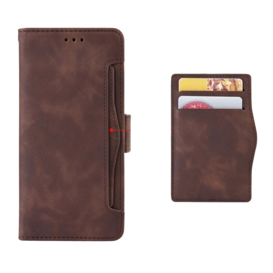 9eight5 wallet case for Samsung Galaxy Xcover 6 Pro and Xcover Pro 2, with card slots and protective cover, shown on the phone.