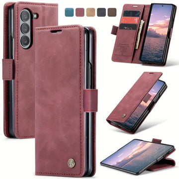 9eight5 Samsung Galaxy Z Fold 6 phone case in burgundy, stylish protective cover with a sleek design.