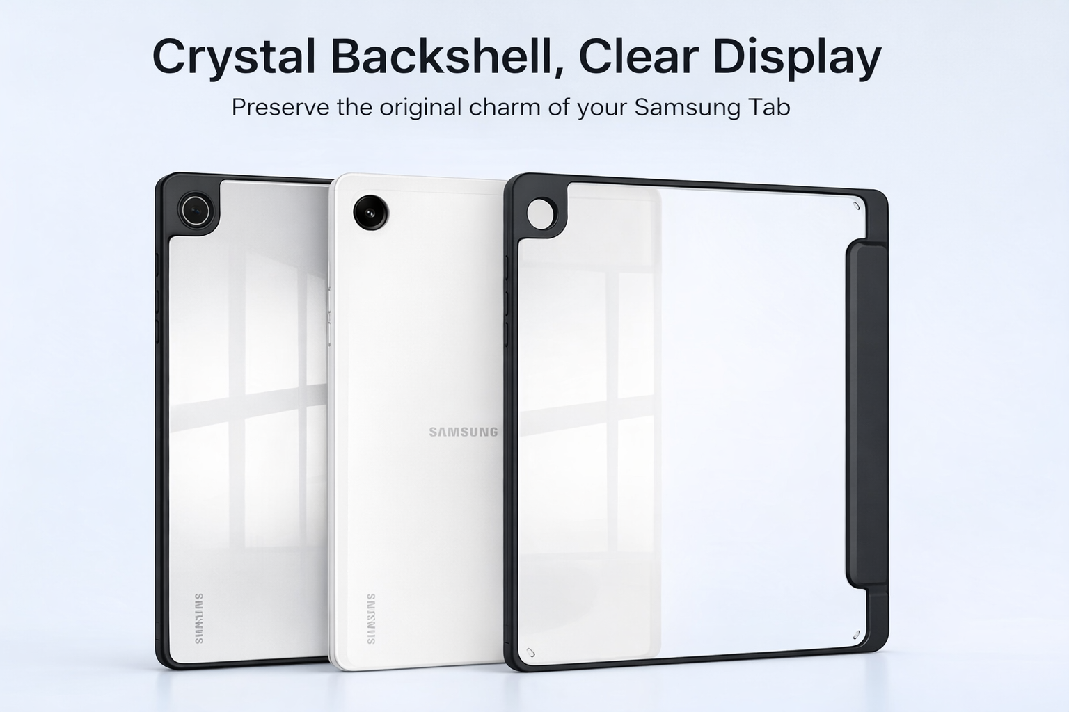 Samsung Galaxy Tab A9 Clear Back Acrylic Case – Transparent Slim Shockproof Cover techplus