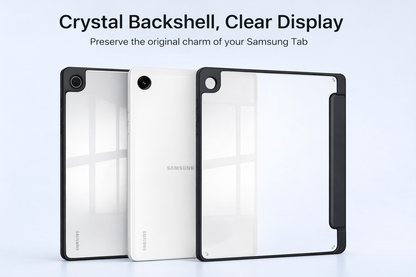 Samsung Galaxy Tab A11+ Clear Back Acrylic Case – Transparent Shockproof Cover with Stand techplus