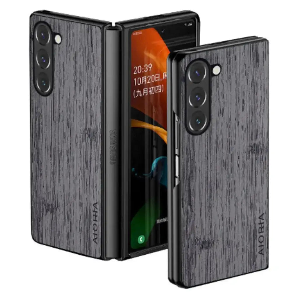 Leather & Bamboo Case for Samsung Z Fold 5 Habicare