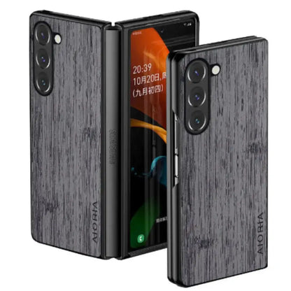Leather & Bamboo Case for Samsung Z Fold 5 Habicare