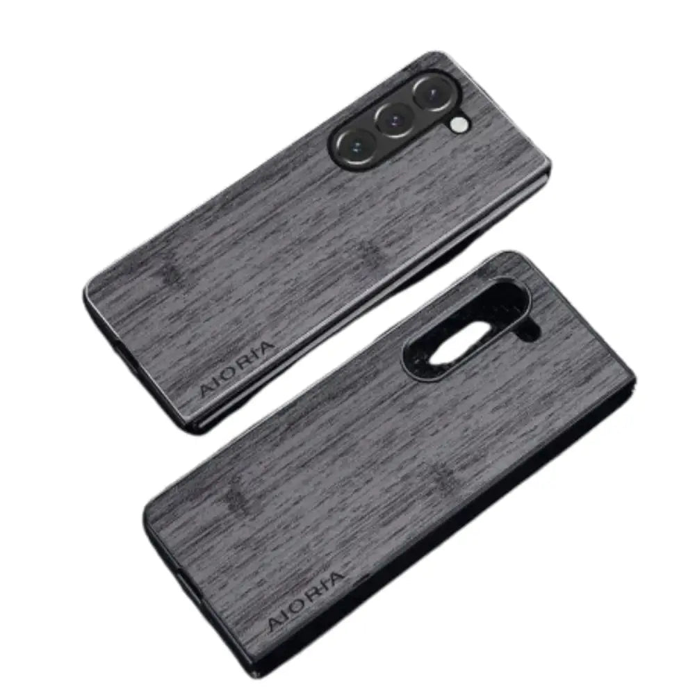 Leather & Bamboo Case for Samsung Z Fold 5 Habicare