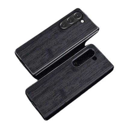 Leather & Bamboo Case for Samsung Z Fold 5 Habicare