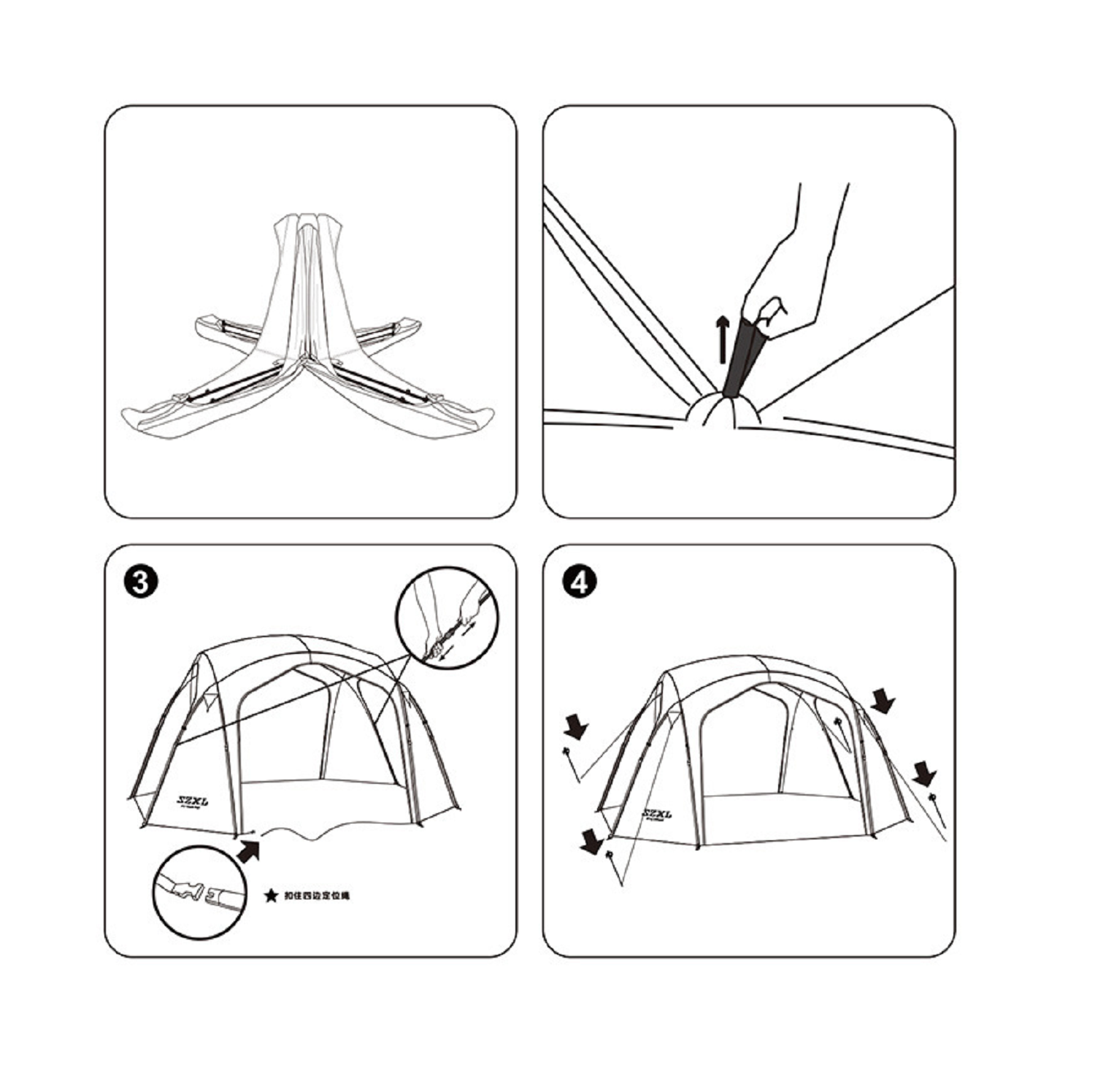 Automatic Dome Canopy & Tent – Includes 4 Side Walls and 1 Groundsheet ECOTREK