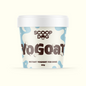 Scoop Dog YoGoat goat yoghurt mix in a white scoop with label, Animal Addiction Limited branding visible.