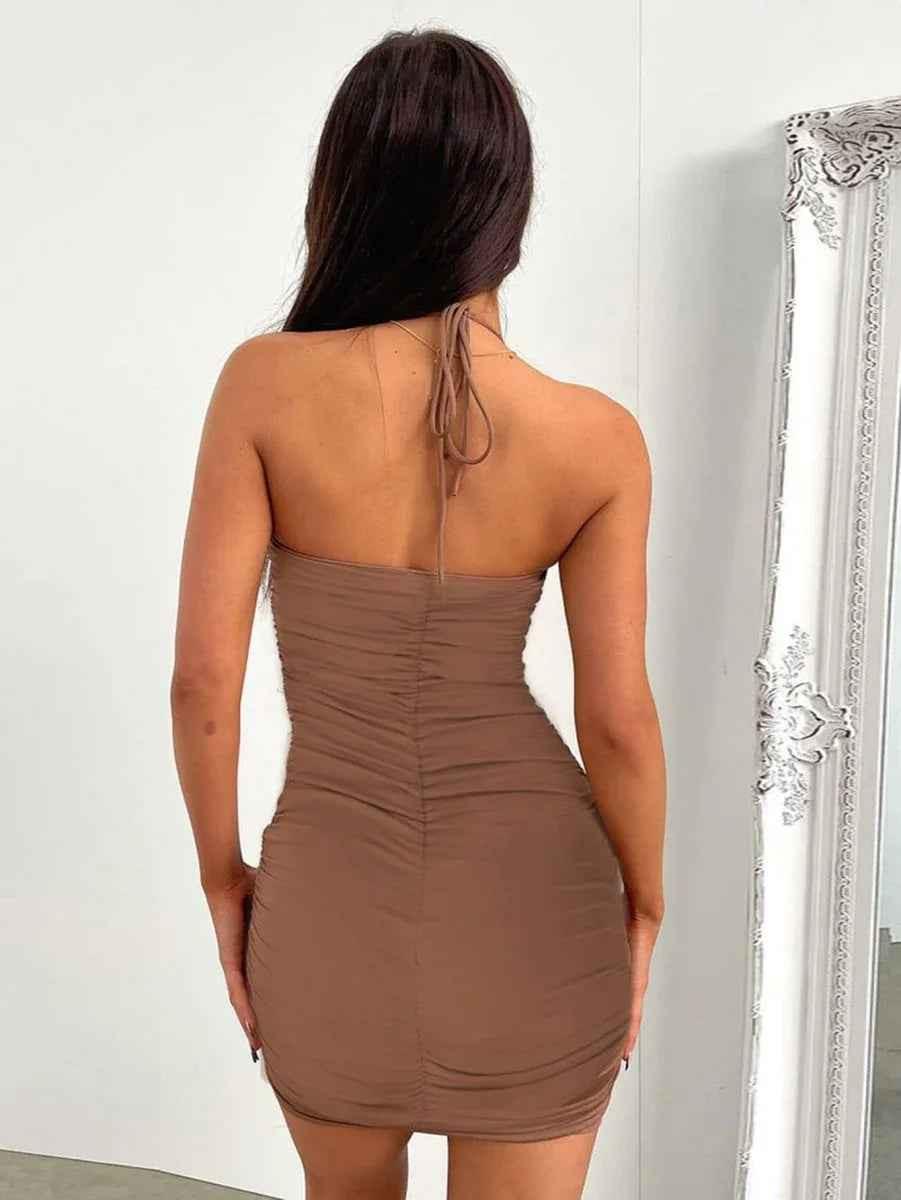 Seductress Strap Hollow Neck Dress - Buy 2 Get 1 FREE $00.00