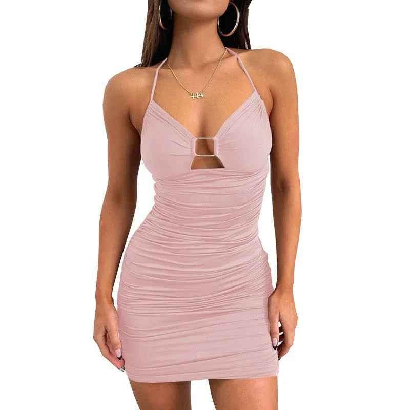 Seductress Strap Hollow Neck Dress - Buy 2 Get 1 FREE $00.00
