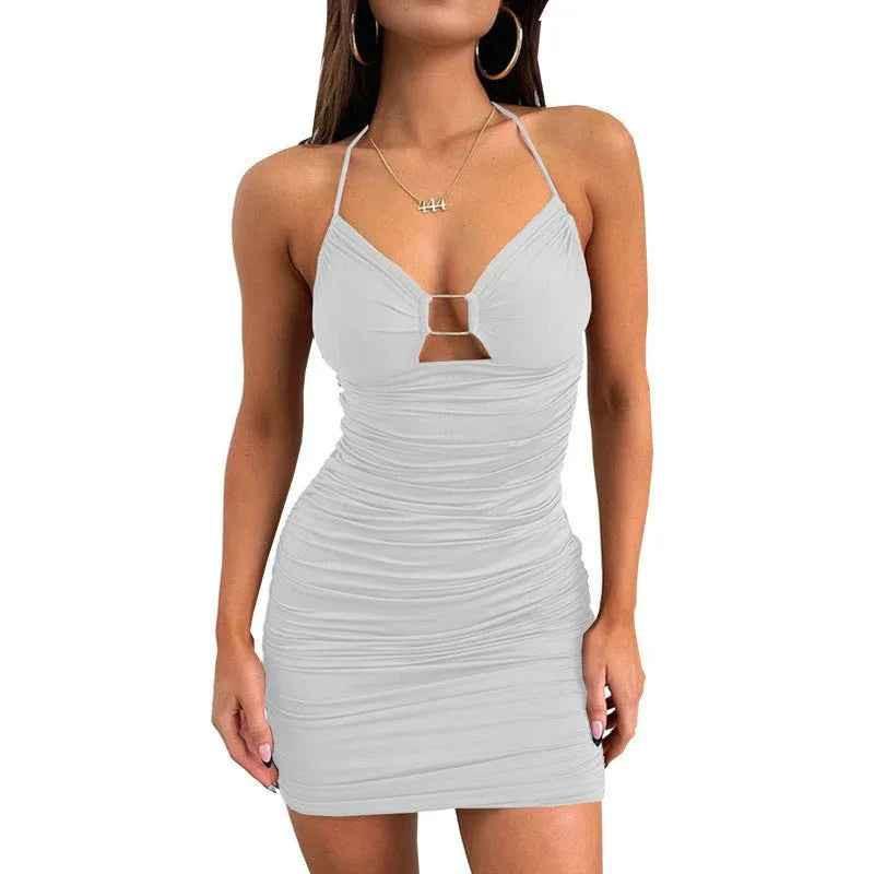 Seductress Strap Hollow Neck Dress - Buy 2 Get 1 FREE $00.00