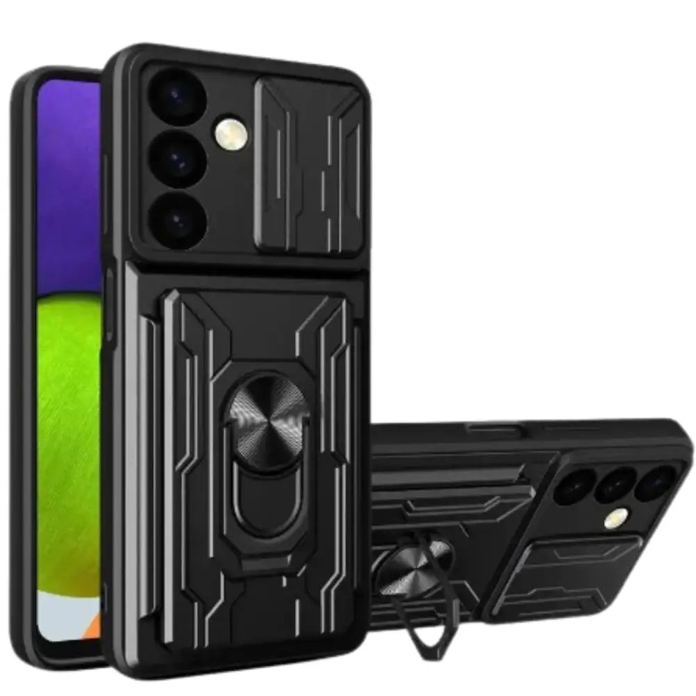 Shockproof Card Slot Case for Samsung Galaxy Note & S Series (Black) Habicare