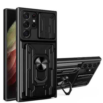 Shockproof Card Slot Case for Samsung Galaxy Note & S Series (Black) Habicare