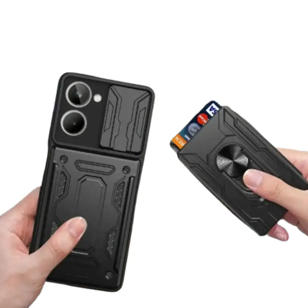 Shockproof Card Slot Case for Samsung Galaxy Note & S Series (Black) Habicare