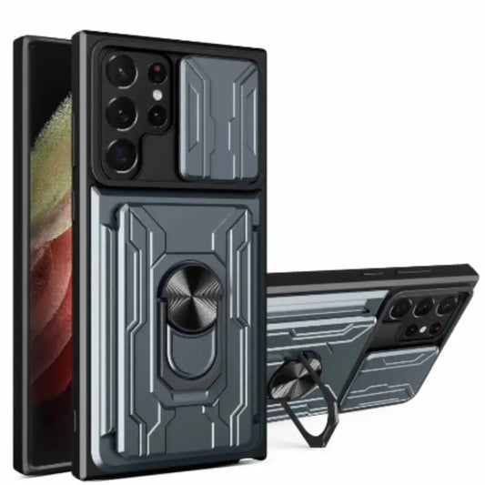 Shockproof Card Slot Case for Samsung Galaxy Note & S Series (Gray) Habicare