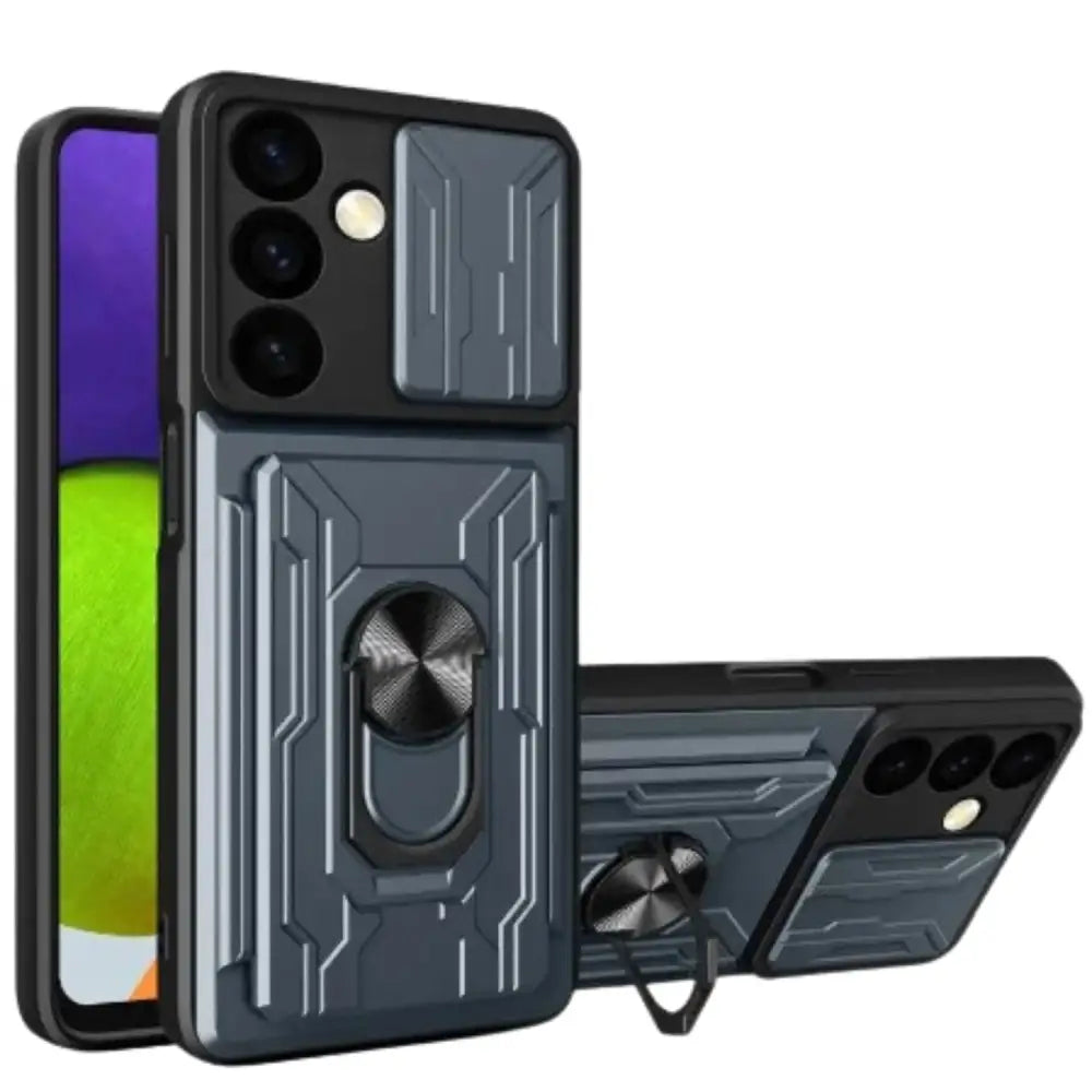 Shockproof Card Slot Case for Samsung Galaxy Note & S Series (Gray) Habicare