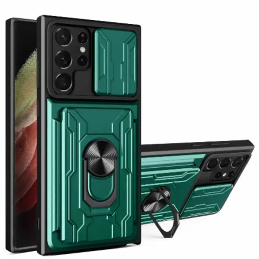 Shockproof Card Slot Case for Samsung Galaxy Note & S Series (Green) Habicare