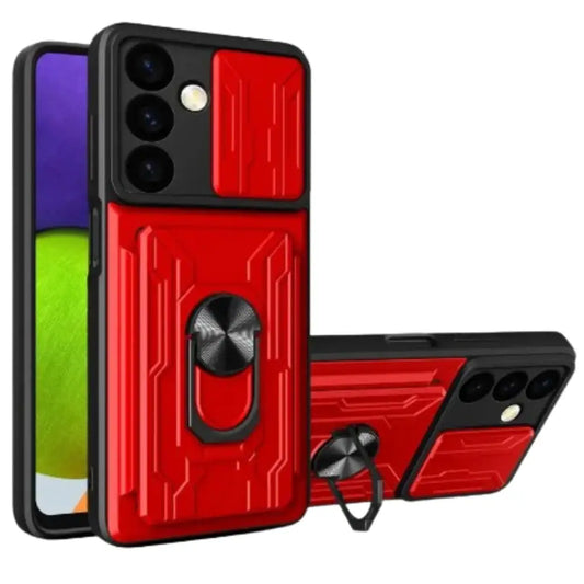 Shockproof Card Slot Case for Samsung Galaxy Note & S Series (Red) Habicare