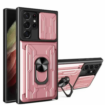 Shockproof Card Slot Case for Samsung Galaxy Note & S Series (Rose Gold) Habicare