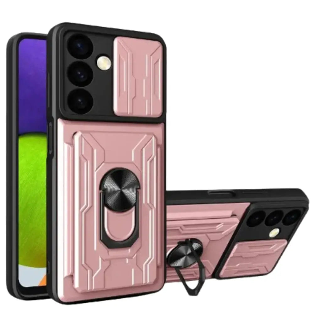 Shockproof Card Slot Case for Samsung Galaxy Note & S Series (Rose Gold) Habicare