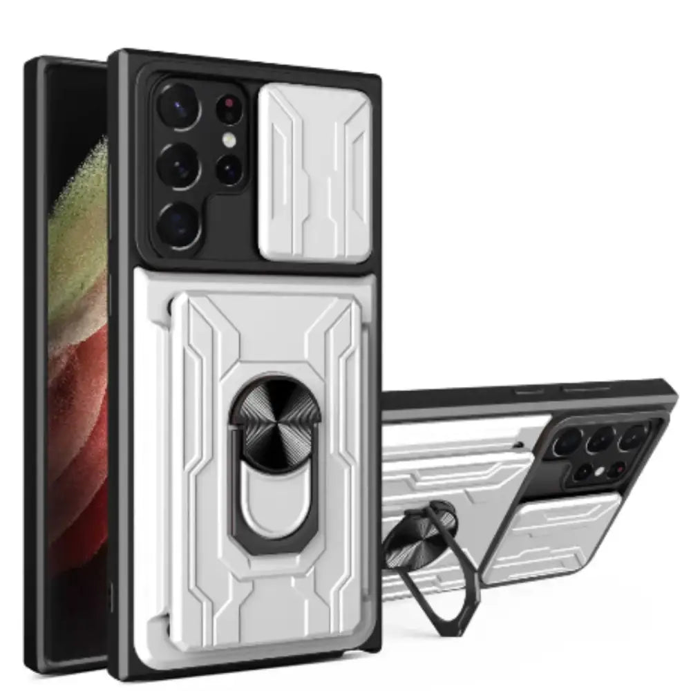 Shockproof Card Slot Case for Samsung Galaxy Note & S Series (White) Habicare