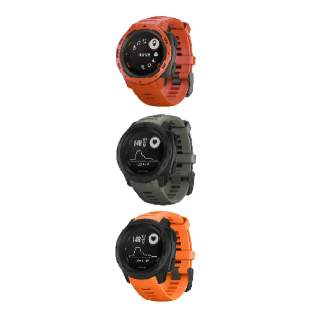 Silicone Strap for the Garmin Instinct 1/2/Esports/Solar Series (22mm) (13 colours available) Habicare