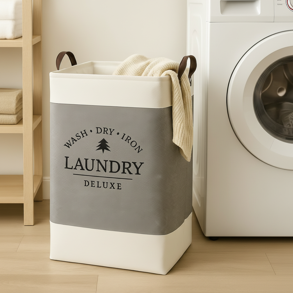 Frankly Cotton Laundry Deluxe Hamper with Handles Nest & Stem Homewares