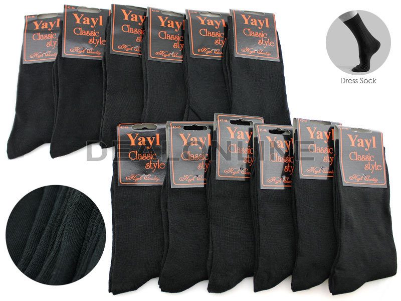 Black Socks Business Socks Crew Socks Dress Socks (12 Pairs) Men's - SIZE7-10 dealonline.co.nz