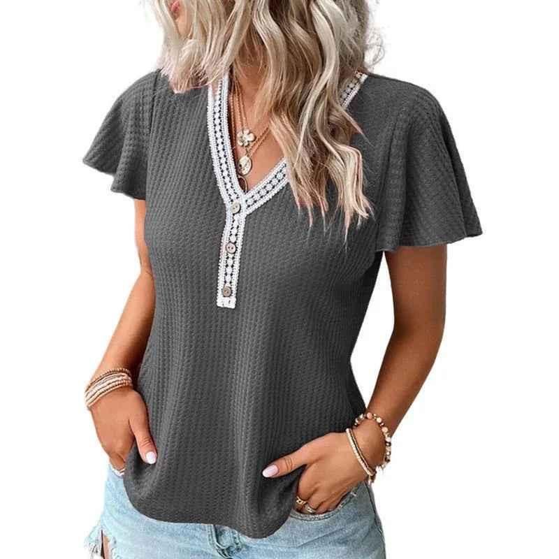 Women's Soft Waffle Texture T-Shirt