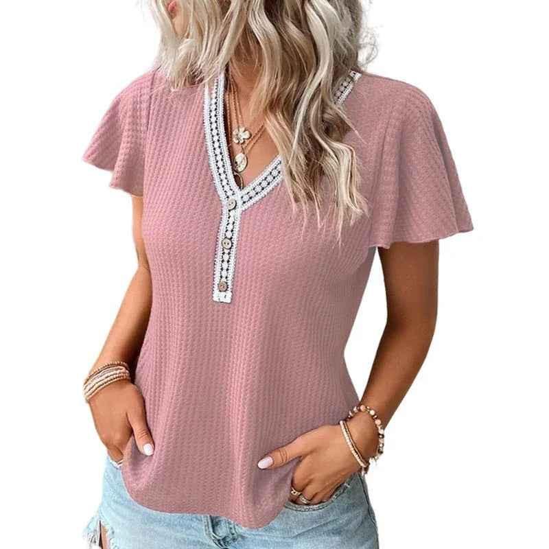 Women's Soft Waffle Texture T-Shirt