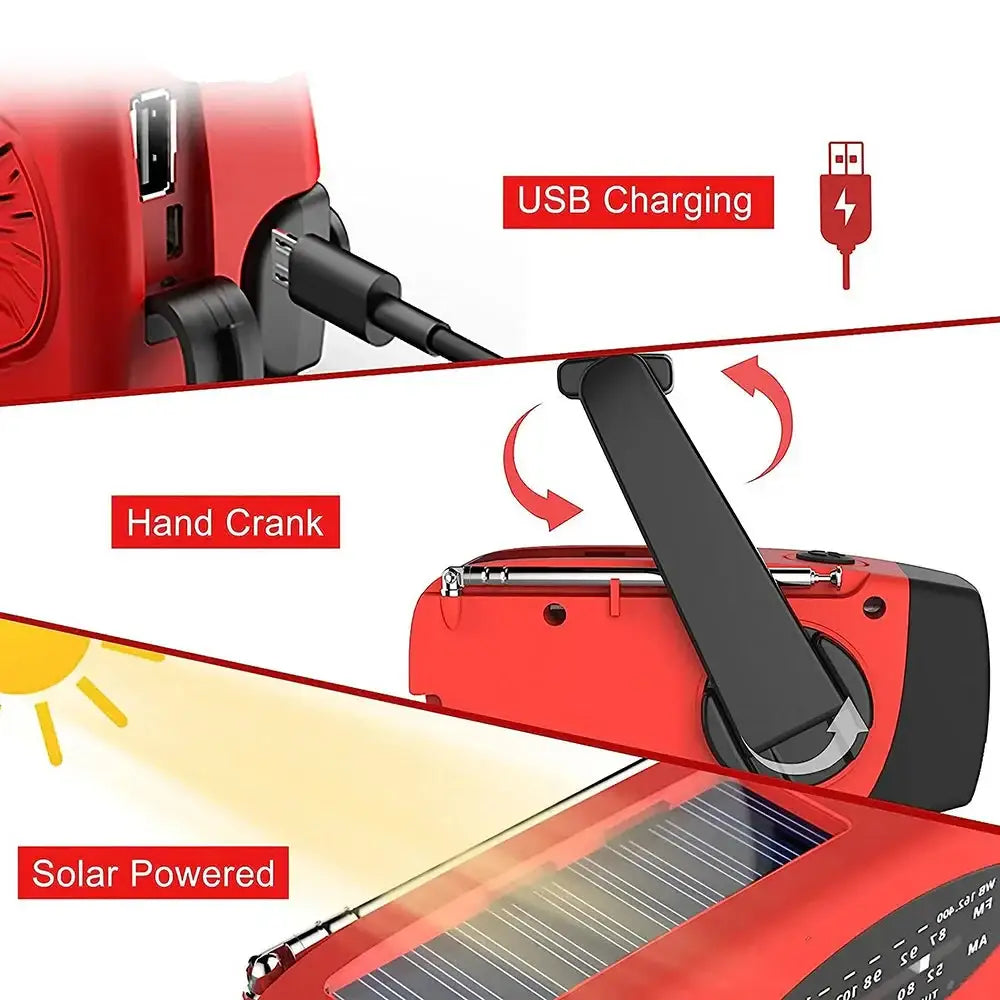 Solar Hand Crank Emergency Radio & Power Bank Habicare