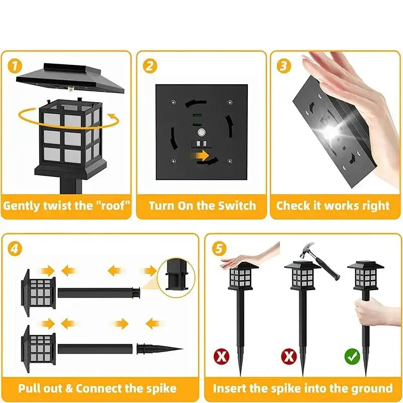 Solar LED Pathway Lights (2/4/6/8Pcs) Habicare