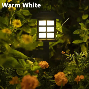 Set of warm white Solar LED Pathway Lights by Habicare, available in 2, 4, 6, or 8 pieces, with stainless steel design.