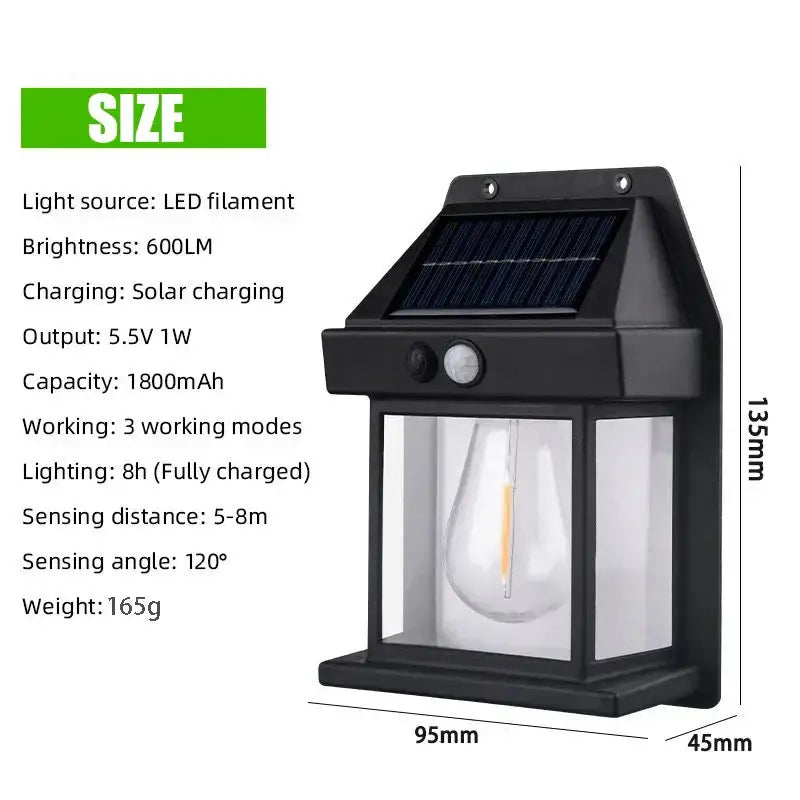 Solar Waterproof Outdoor LED Wall Light with Motion Sensor Habicare