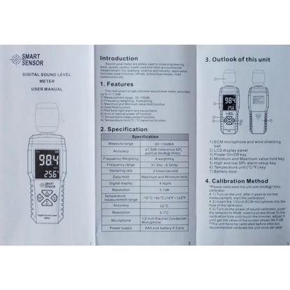 9eight5 sound level noise meter measuring decibels from 30 to 130dB, handheld tools and kits for accurate sound level readings