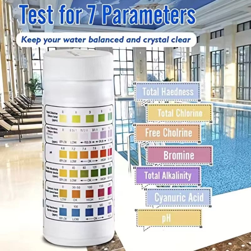 Spa / Hot Tub Water Quality Test Strips (x50) - 6 Variables 9eight5