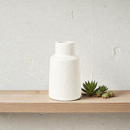 Frankly Cotton Speckle Ceramic Bud Vase White Nest & Stem Homewares
