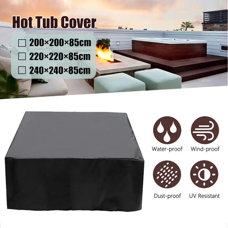 Square Hot Tub Cover – Waterproof, Anti-UV Protector for Outdoor Spa (4 colours available) Habicare