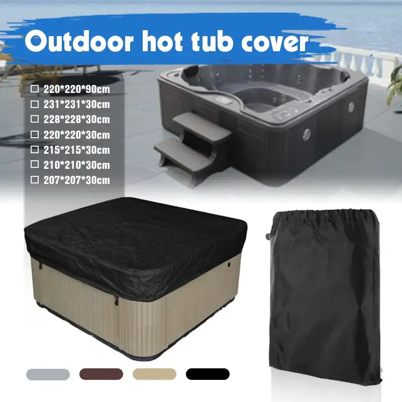 Square Hot Tub Cover – Waterproof, Anti-UV Protector for Outdoor Spa (4 colours available) Habicare