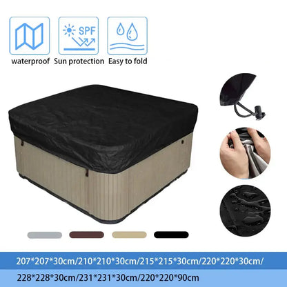 Square Hot Tub Cover – Waterproof, Anti-UV Protector for Outdoor Spa (4 colours available) Habicare