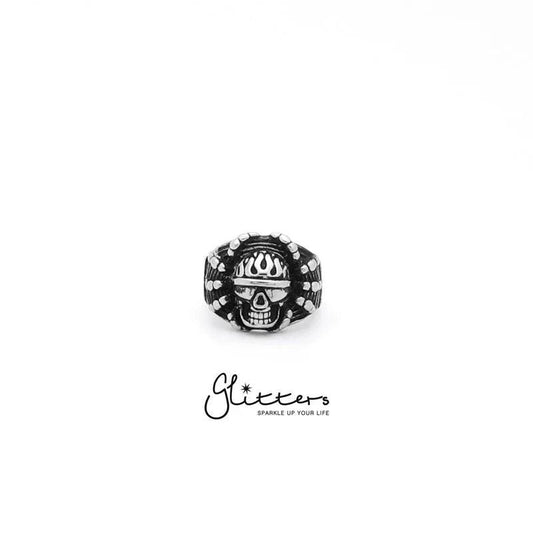 Stainless Steel Gothic Soldier Ghost Skull Spider Cast Ring.