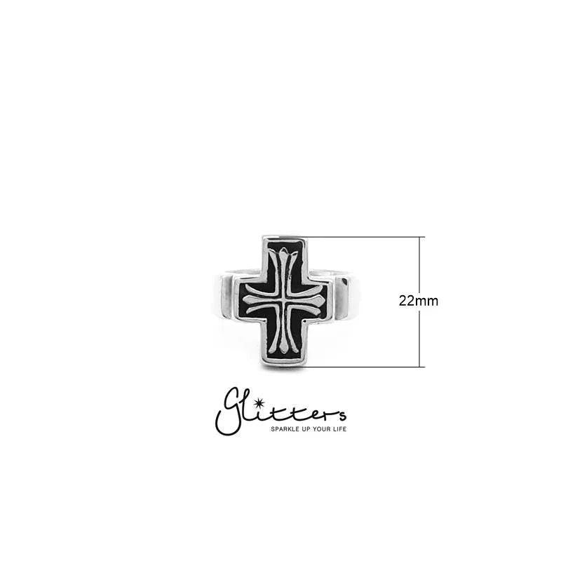 Stainless Steel Cross Cast Ring.