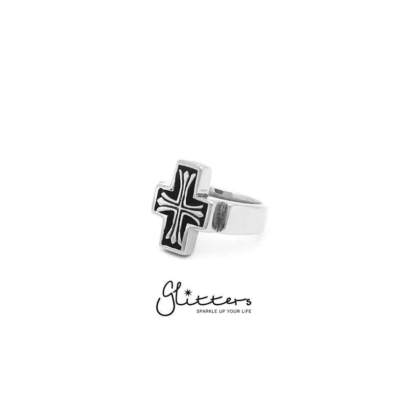 Stainless Steel Cross Cast Ring.