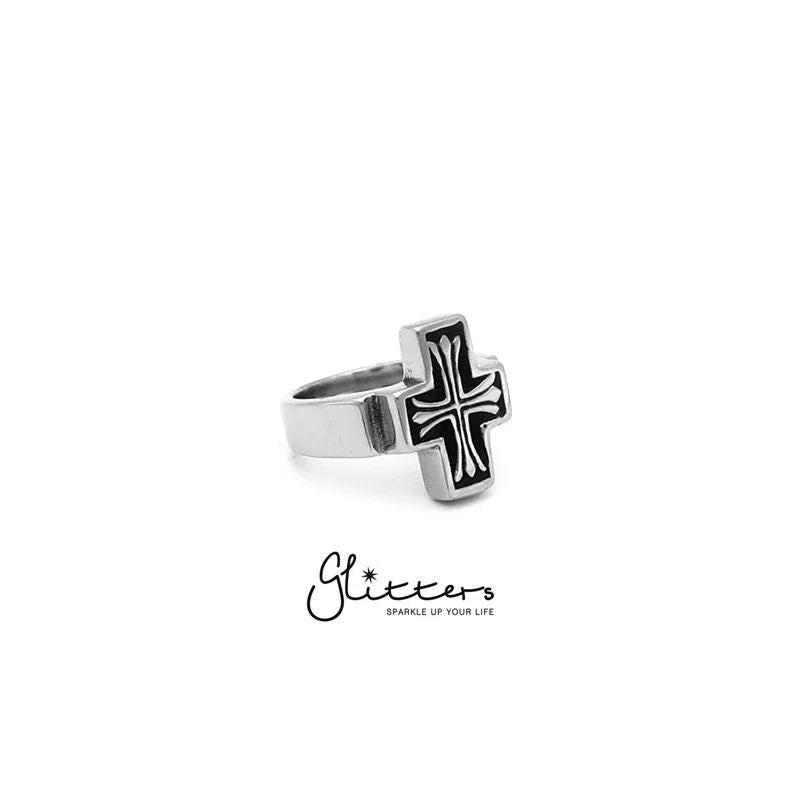 Stainless Steel Cross Cast Ring.