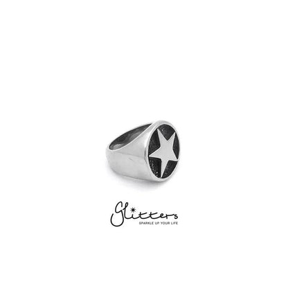Stainless Steel Star Cast Ring.