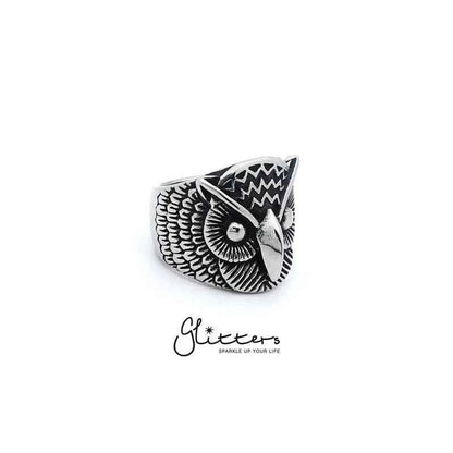 Stainless Steel Owl Cast Ring