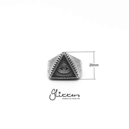 Stainless Steel Triangle All Seeing Eye/Eye of Providence Cast Rings