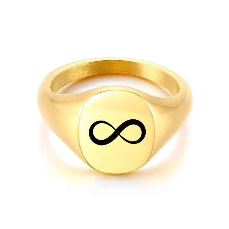 Personalised Stainless Steel Oval Signet Blank Plain Ring