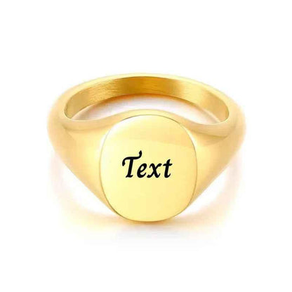 Personalised Stainless Steel Oval Signet Blank Plain Ring