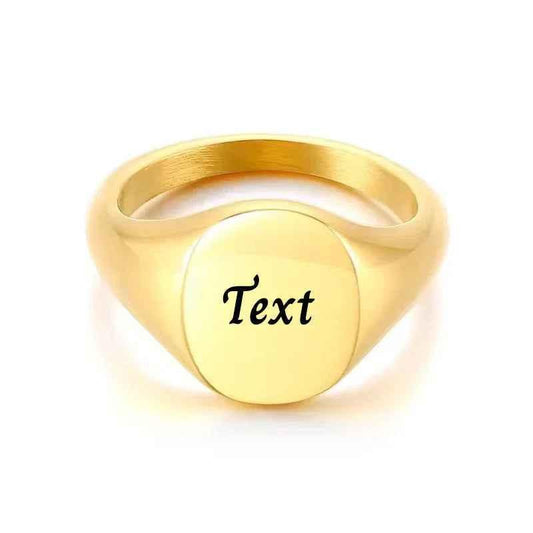 Personalised Stainless Steel Oval Signet Blank Plain Ring