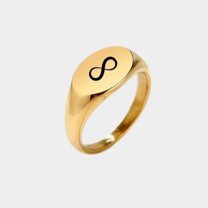Personalised Stainless Steel Oval Signet Ring